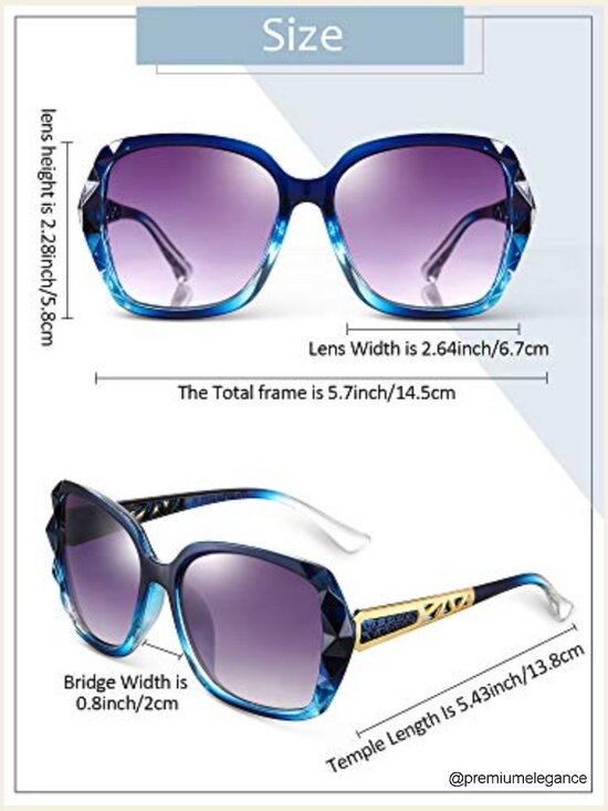 7 Pack Oversized Sunglasses Sparkling Frame Classic Square Polarized Ladies main image 6